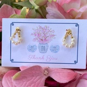 NWT Pearl Hoop Earrings